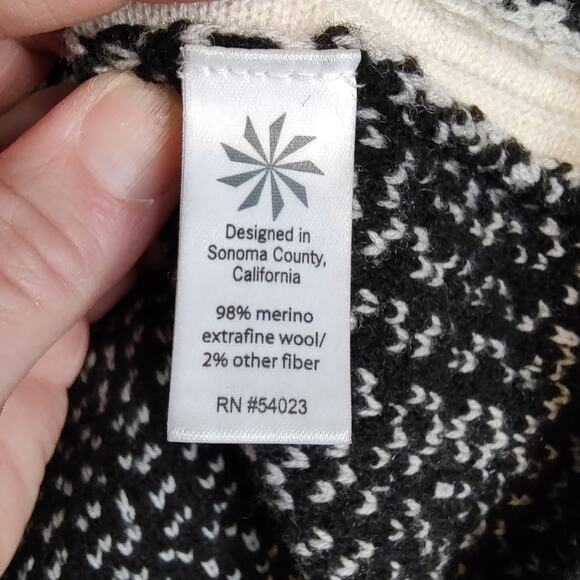 Athleta Merino Wool ‘Fireside’ Turtleneck Sweater in Black & Dove Size Large - Picture 6 of 10